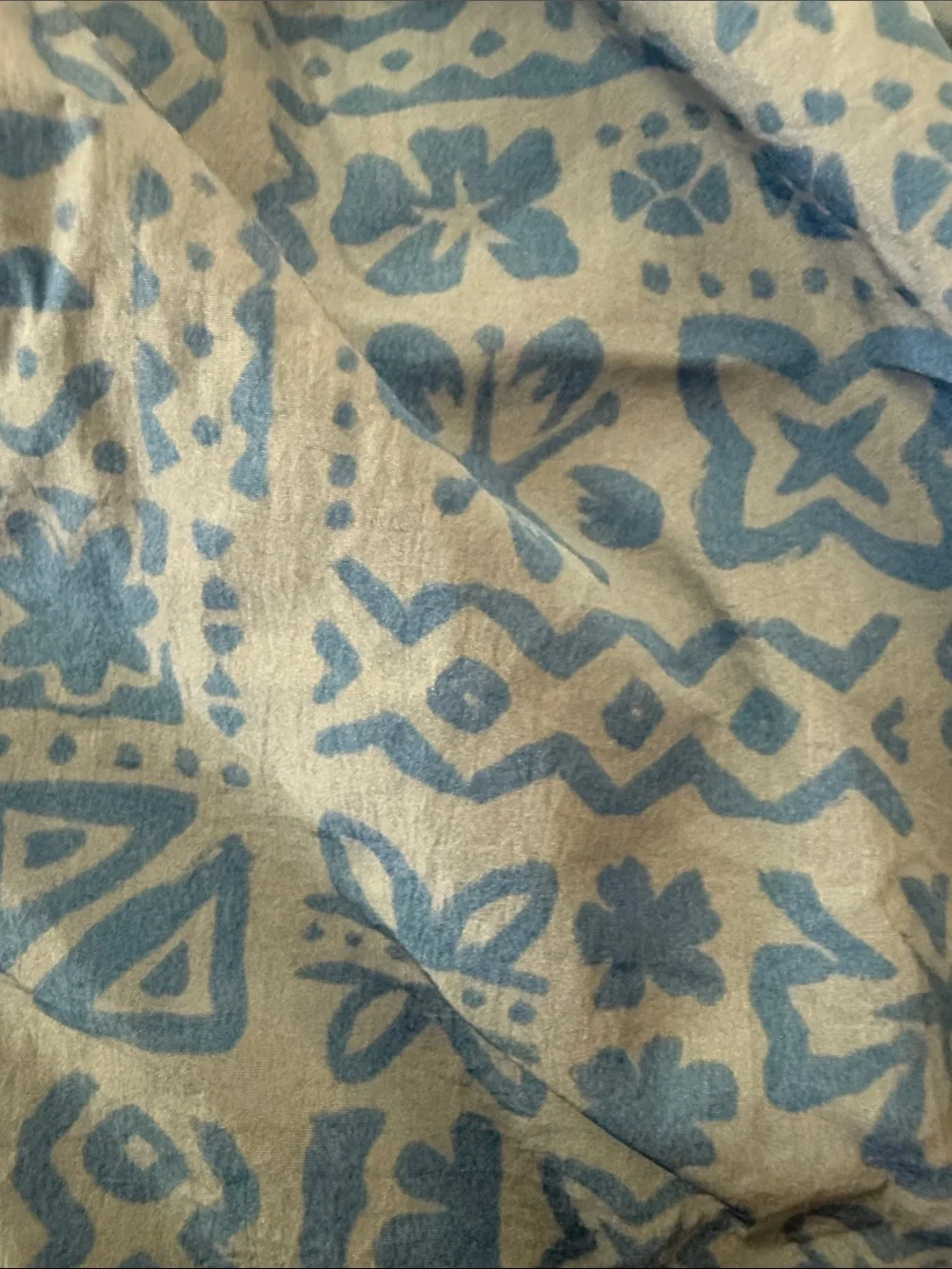 Urban Outfitters Blue and White Printed Drawstring Shorts